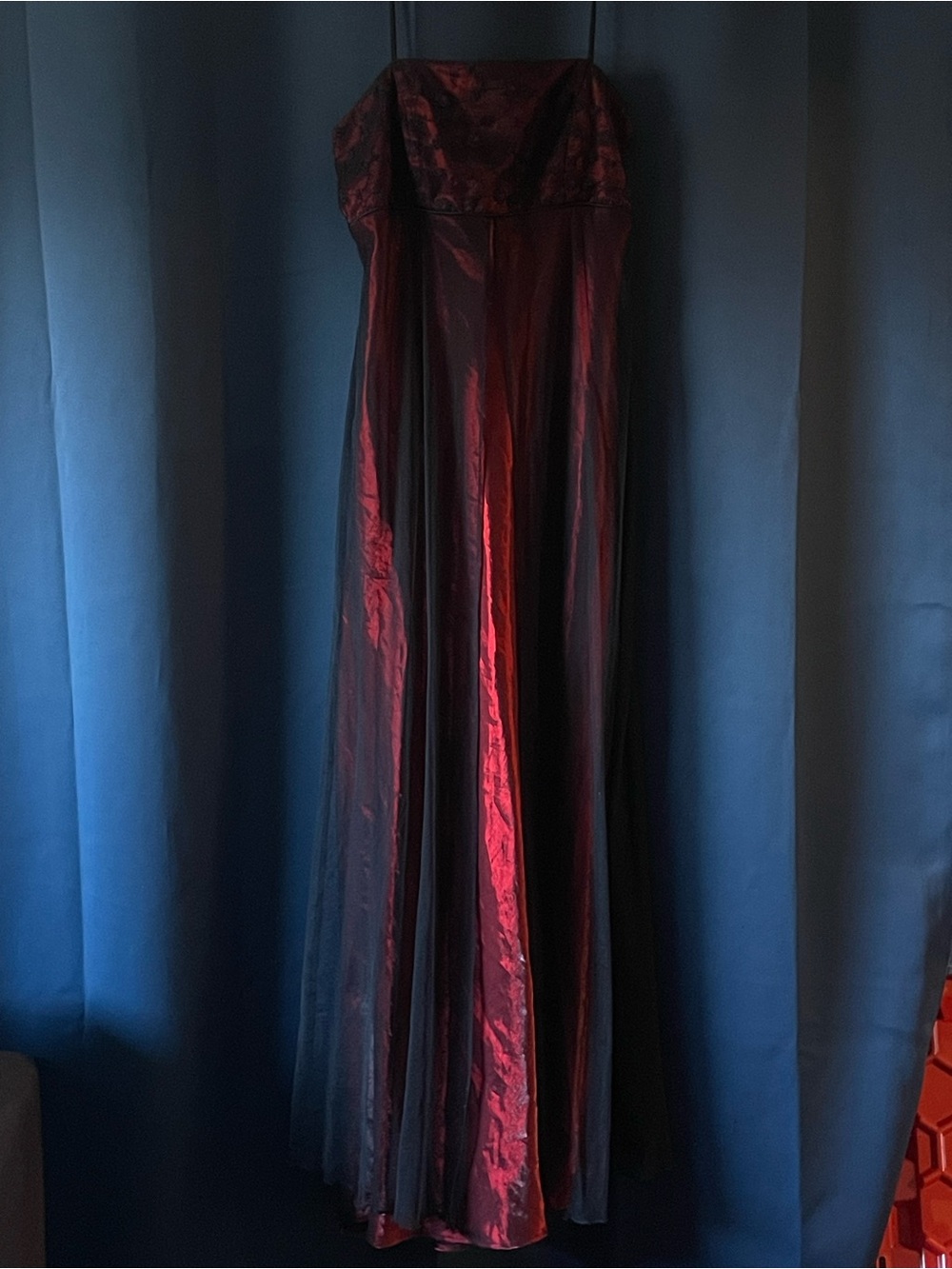 Jessica Strapless Evening Gown in Red and Black